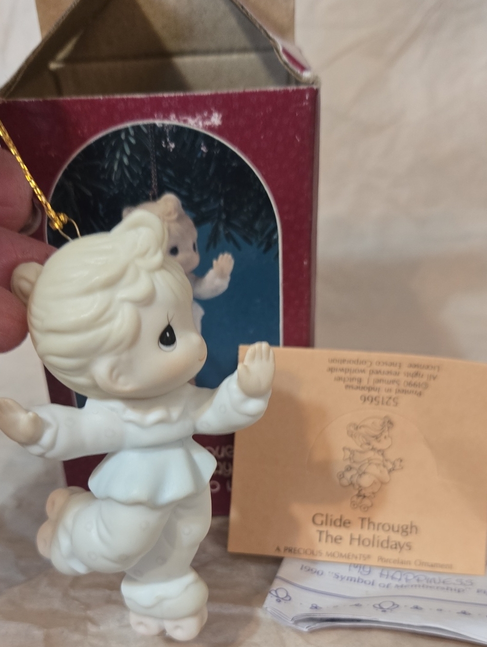 White Holiday Skating Angel Ornament - Glide Through The Holidays